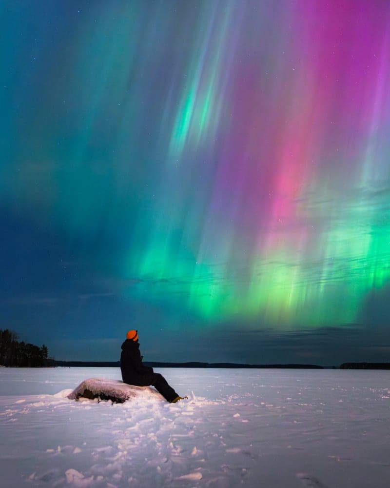 Sitting watching Northern Lights